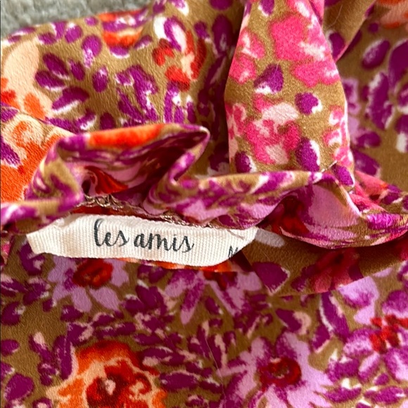 Multicolored Short Sleeve Ruffled Blouse - Picture 2 of 4